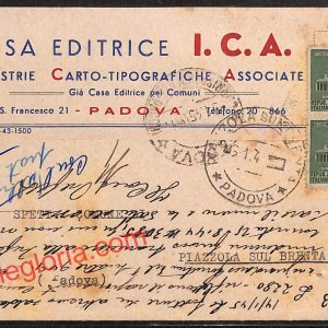 ah4390 - STORIA POSTALE - Padova Città - Casa Editrice  I.C.A.