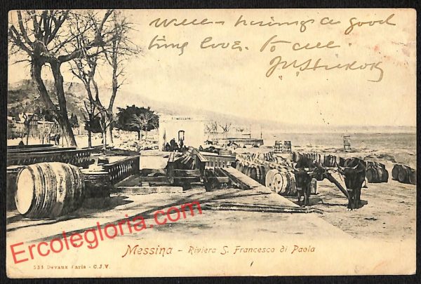 ag8751 - CARTOLINA D'EPOCA - Messina Città - Riviera San Francesco di Paola