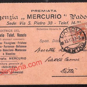 ah4396 - STORIA POSTALE - Padova Città - Agenzia  '' Mercurio''
