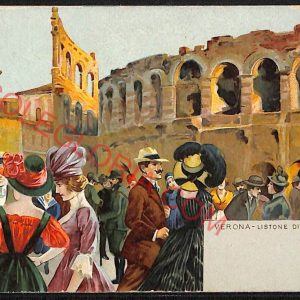 ae3159 - CARTOLINA  D'EPOCA - Verona Città - Listone di Piazza Vittorio Emanuele