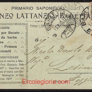 ae0891 - CARTOLINA  D'EPOCA - BAT Provincia - Barletta  1923