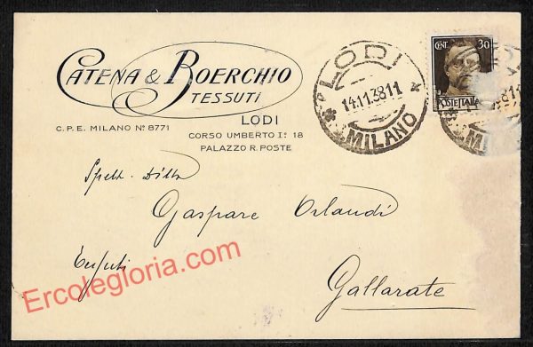 ag6015 - CARTOLINA D'EPOCA - Lodi Città - Catena Roerchio