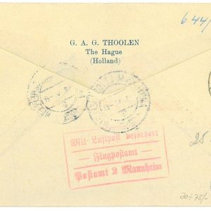 P3692 - AIRMAIL , NETHERLANDS , 1.5.1930 AMSTERDAM-MANNHEIM