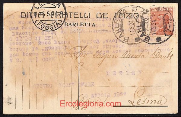 ae0895 - CARTOLINA  D'EPOCA - BAT Provincia - Barletta