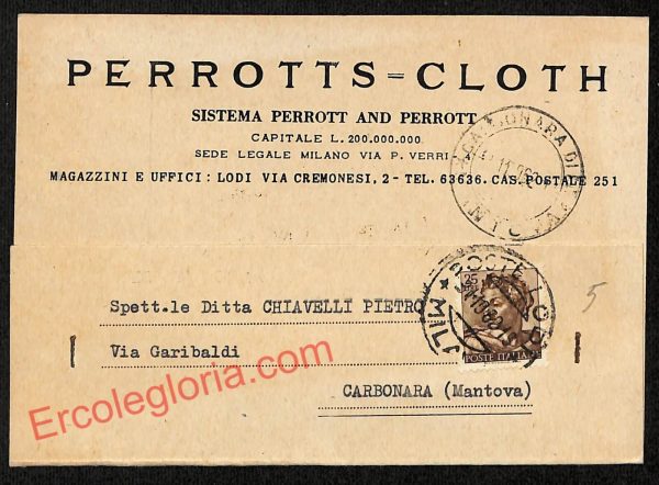 ag6021 - CARTOLINA D'EPOCA - Lodi Città - Perrotts Cloth