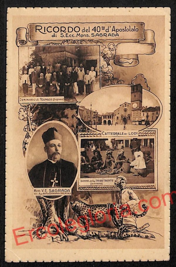 ag6027 - CARTOLINA D'EPOCA - Lodi - 40° d' Apostolato di S. Ecc. Mons. SAGRADA
