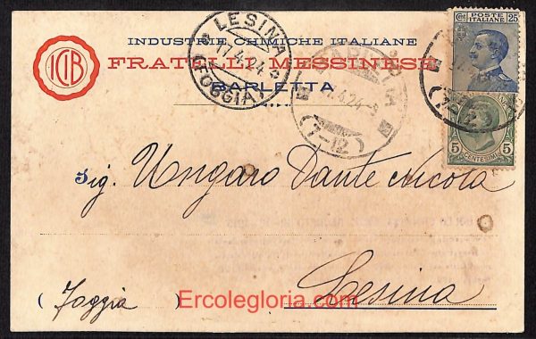 ae0896 - CARTOLINA  D'EPOCA - BAT Provincia - Barletta  1924