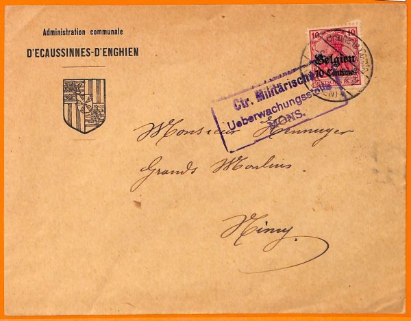 99054 - BELGIUM German Occupation - POSTAL HISTORY - COVER from Braine-le-Comte