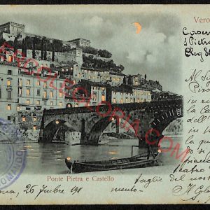 ae3198 - CARTOLINA  D'EPOCA - Verona Città - Ponte Pietra e Castello