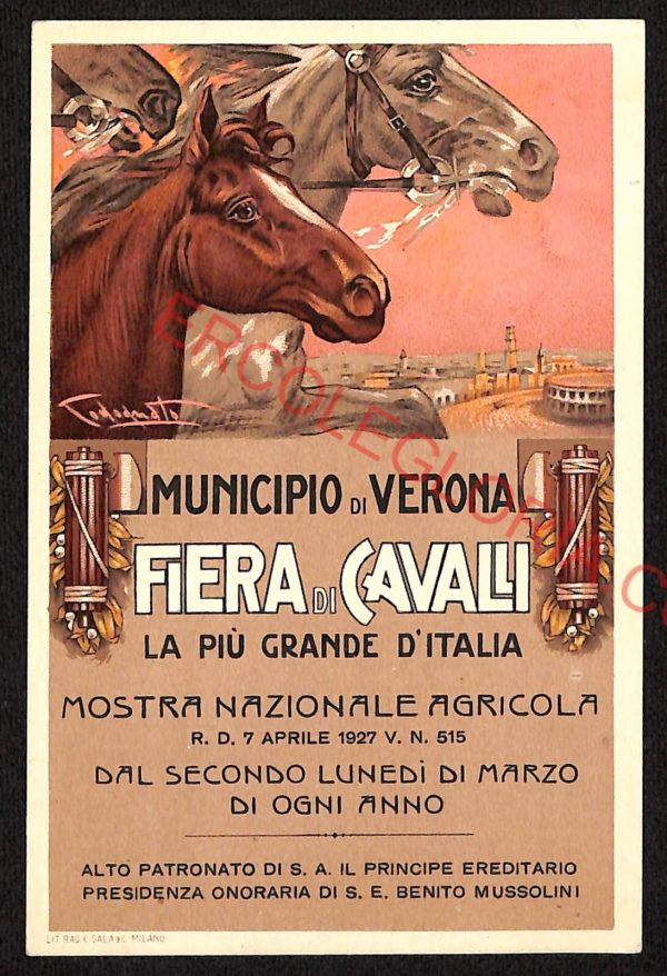 ae3201 - CARTOLINA  D'EPOCA - Verona Città - Fiera di Cavalli