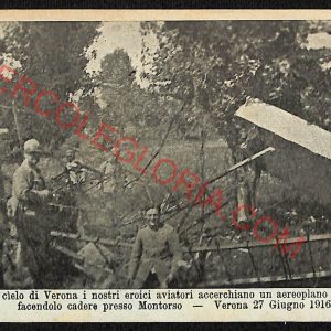 ae3204 CARTOLINA  D'EPOCA - Un aeroplano nemico facendolo cadere presso Montorso