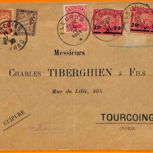 aa2935 - BELGIUM - POSTAL HISTORY - 1921 Olympic Games COVER to FRANCE - TAXED !
