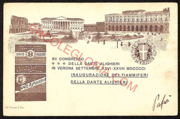 ae3207 - CARTOLINA  D'EPOCA - Verona Città - DANTE ALIGHIERI 1901