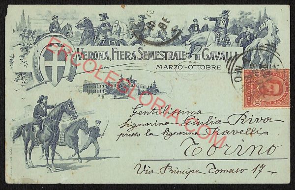 ae3208 - CARTOLINA  D'EPOCA - Verona Città - Fiera Semestrale di CAVALLI  1898