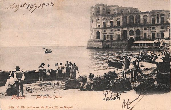 ab8105 - CARTOLINA  D'EPOCA - Napoli  Città - Palazzo Donn' Anna 1903