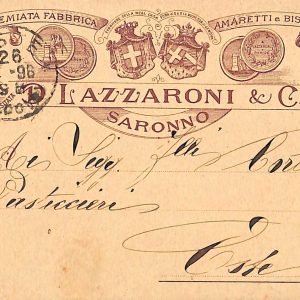 ab5296 -  CARTOLINA  D'EPOCA -  Varese Provincia  : SARONNO 1896