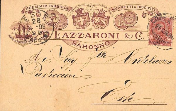 ab5296 -  CARTOLINA  D'EPOCA -  Varese Provincia  : SARONNO 1896