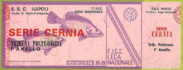 ZA1159 - Vecchio  BIGLIETTO PARTITA  CALCIO -  1978/1979: Napoli