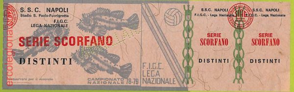 ZA1161 - Vecchio  BIGLIETTO PARTITA  CALCIO -  1978/1979: Napoli