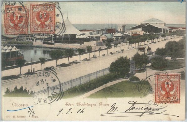73351  - CARTOLINA d'Epoca: LIVORNO Città -  Eden MONTAGNE RUSSE  1904