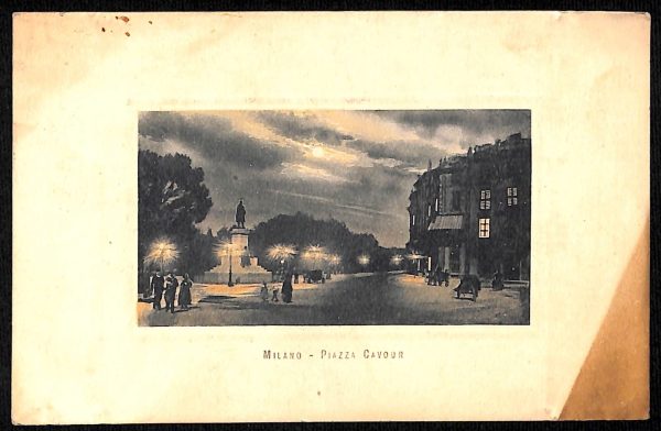 ac3663 - CARTOLINA  D'EPOCA - Milano Città -  Piazza Cavour  1920