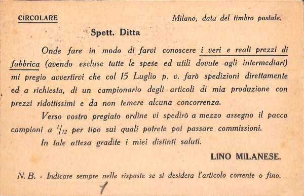 ac3686 - CARTOLINA  D'EPOCA - Milano Città - Lino Milanese  1921 - immagine 2