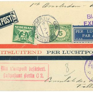P3694 - AIRMAIL , NETHERLANDS , 1.5.1930 AMSTERDAM REVAL - ESTONIA , VIA BERLIN