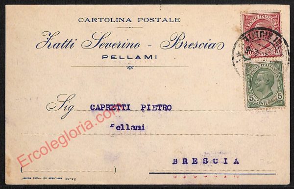 ae4389 - CARTOLINA D'EPOCA - Brescia Provincia - Pellami