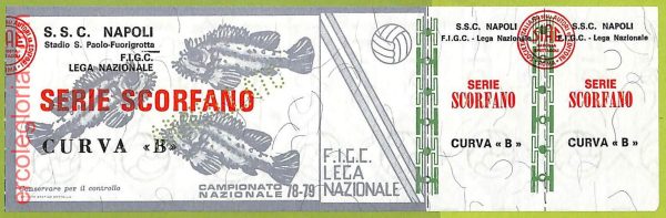ZA1165 - Vecchio  BIGLIETTO PARTITA  CALCIO -  1978/1979: Napoli