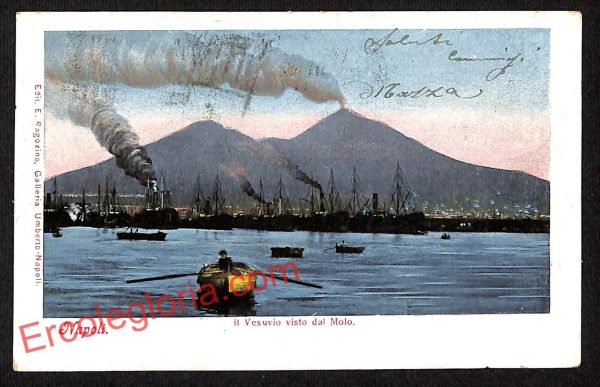 ag9568 - CARTOLINE D'EPOCA - Napoli Città - Il Vesuvio visto dal Molo