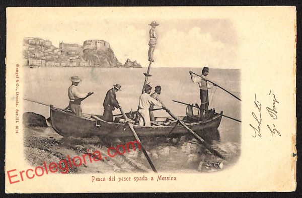 ag8783 - CARTOLINA D'EPOCA - Messina Città - Pesca del pesce strada a Messina