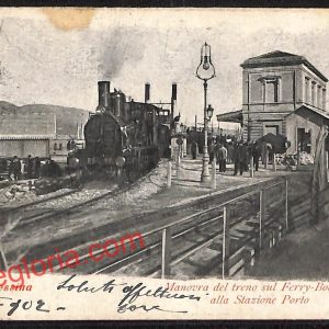 ag8785 - CARTOLINA D'EPOCA - Messina- Treno sul Ferry - Boat alla Stazione Poro