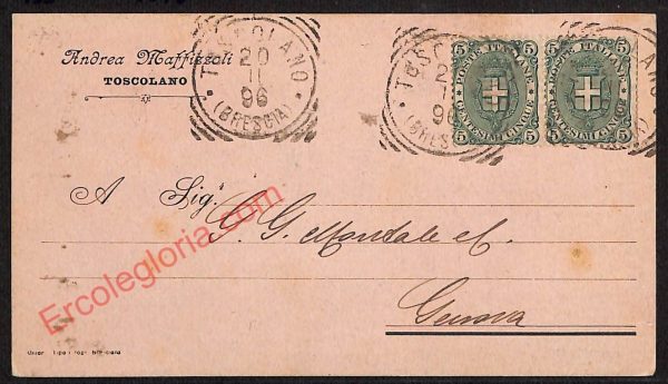 ae4438 - CARTOLINA D'EPOCA - Brescia Provincia - Toscolano   1896
