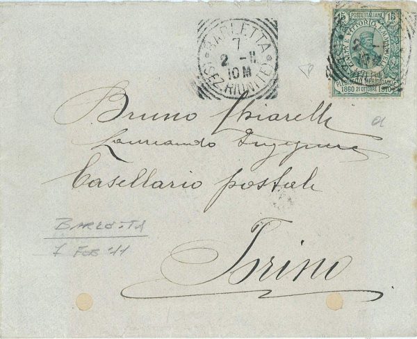P0522 - REGNO - STORIA POSTALE - Sass # 90 GARIBALDI usato FUORI CORSO - DIENA - immagine 2