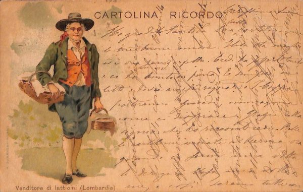 ac3711 - CARTOLINA  D'EPOCA - Milano Città - Venditore di lattiocioni 1899