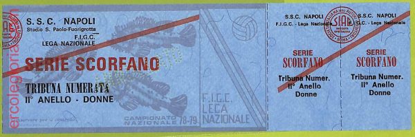 ZA1170 - Vecchio  BIGLIETTO PARTITA  CALCIO -  1978/1979: Napoli