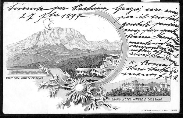 ab5390 -  CARTOLINA  D'EPOCA -  Varese Provincia  : CASBENNO  1899
