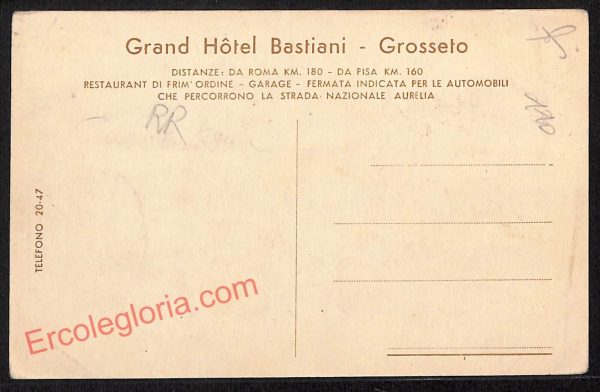ag1965 - CARTOLINA D'EPOCA- Grosseto Città - Grand Hotel Bastiani - immagine 2