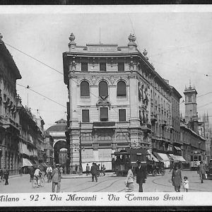 ac3721 - CARTOLINA  D'EPOCA - Milano Città - Via Mercanti  1927