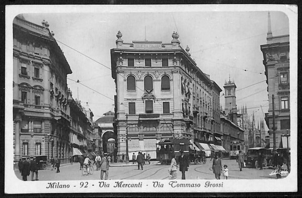 ac3721 - CARTOLINA  D'EPOCA - Milano Città - Via Mercanti  1927