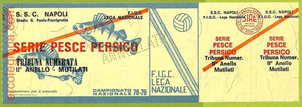 ZA1182 - Vecchio  BIGLIETTO PARTITA  CALCIO -  1978/1979: Napoli - immagine 2