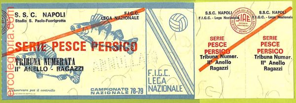 ZA1183 - Vecchio  BIGLIETTO PARTITA  CALCIO -  1978/1979: Napoli