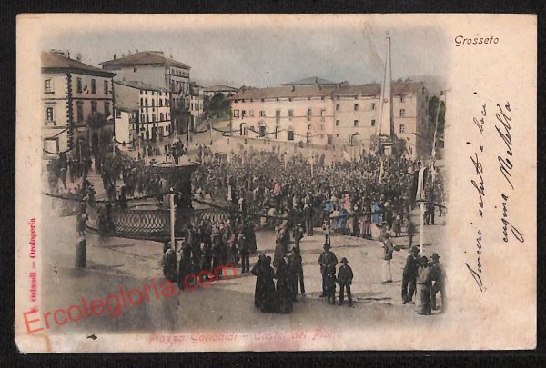 ag1977 - CARTOLINA D'EPOCA- Grosseto Città - Piazza Garibaldi  1903