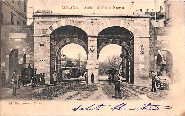 ac3732 - CARTOLINA  D'EPOCA - Milano Città - Archi di Porta Nuova  1901