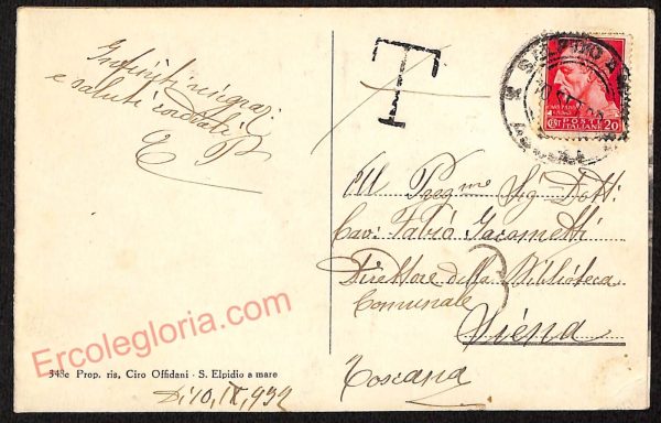 ae5973 - CARTOLINA D'EPOCA DOPPIA - Fermo Provincia - Sant' Elpidio a Mare  1932
