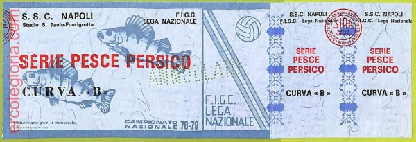 ZA1189 - Vecchio  BIGLIETTO PARTITA  CALCIO -  1978/1979: Napoli