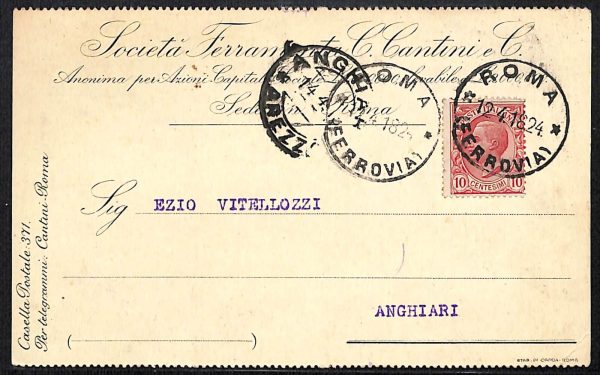 ad7818 - CARTOLINA D'EPOCA - Roma Città - Società Ferramenta C. Cantini  1924