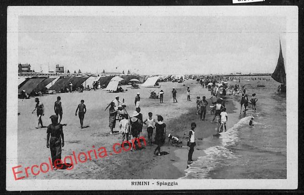 ai0791 - CARTOLINA D'EPOCA - Rimini Città - La Spiaggia