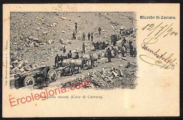 ag7916 - CARTOLINA D'EPOCA - Massa Carrara Città - Trasporti marmi