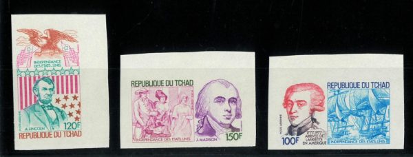 P2703 A - CHAD YVERT 197/9 IMPERF US BICENTENNIAL